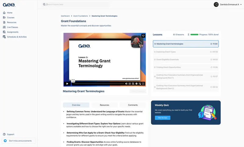 Grant Success School learning platform